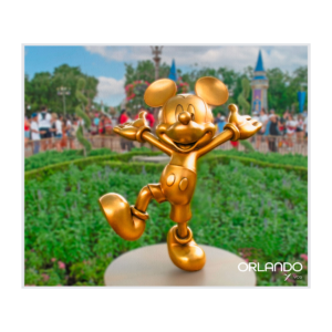 Mickey golden sculpture in Magic Kingdom