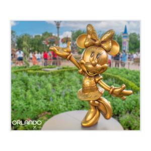 Minnie golden sculpture in Magic Kingdom