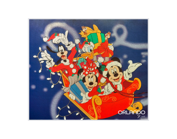 Mickey, Minnie, Goofy, and Donald at Christmas