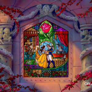 Stained glass window "Beauty and the Beast"