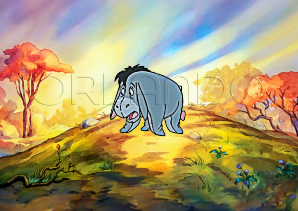 Dunkey Eeyore looking for Winnie the Pooh and friends