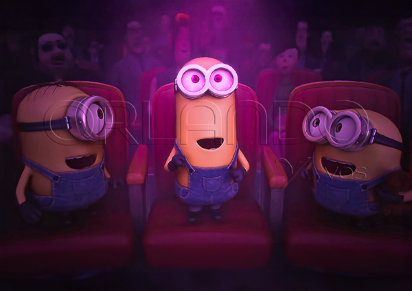 Kevin, Bob and Stuart can't sit still in the theater