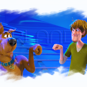 Shaggy and Scooby Doo fist bump of friends