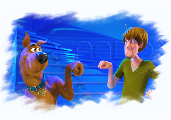 Shaggy and Scooby Doo fist bump of friends