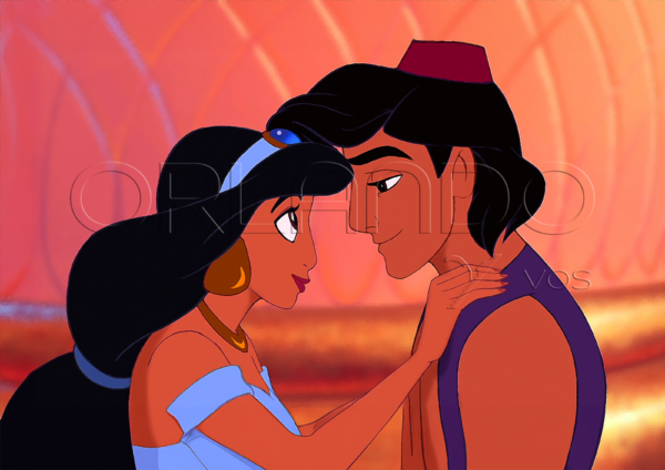 Aladdin and Jasmine involved in a magical romance