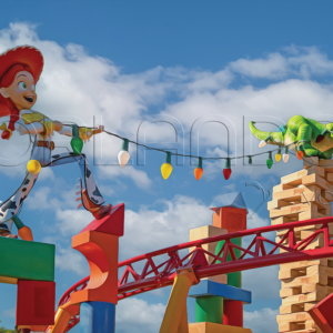 Jessie on the fun roller coaster Slinky dog dash