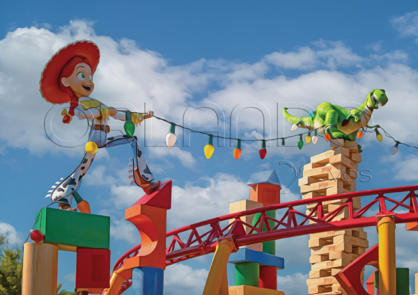 Jessie on the fun roller coaster Slinky dog dash