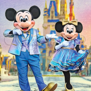 Mickey and Minnie at the Magic Kingdom 50th Anniversary Celebration