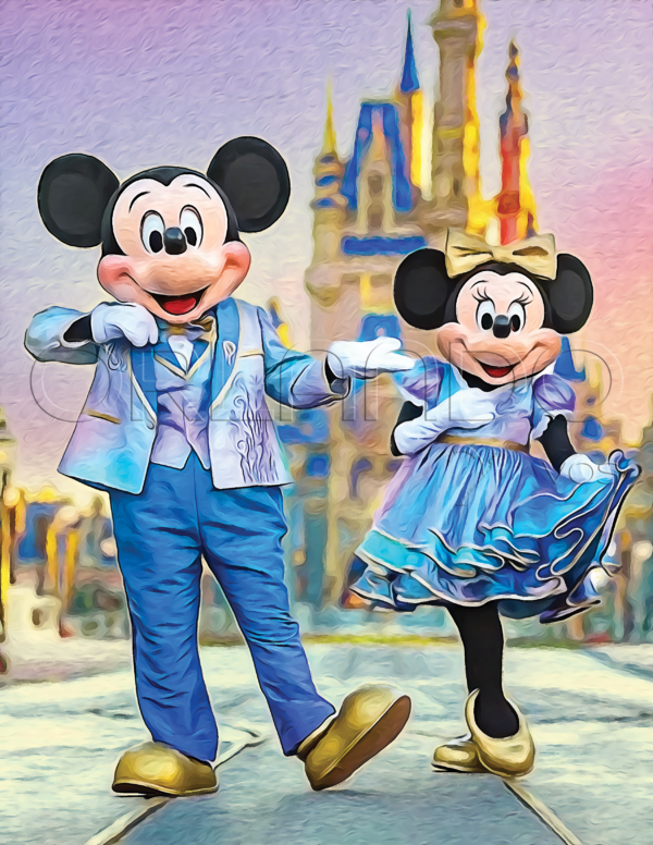 Mickey and Minnie at the Magic Kingdom 50th Anniversary Celebration