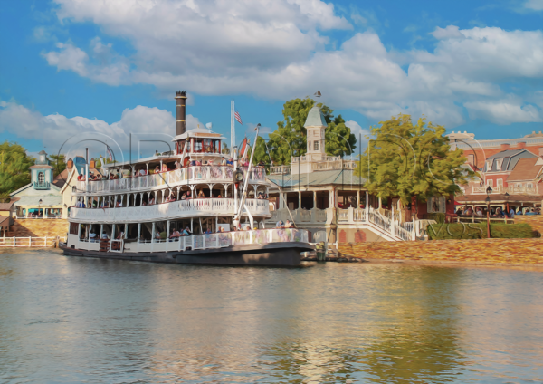 Liberty Square Riverboat postcard at Magic Kingdom