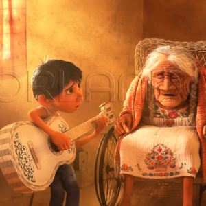 Miguel singing Recuerdame to Mama Coco. Painting is ideal for your childrens room, playroom, and others. Bringing magic to your home