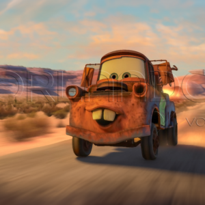 Tow Mater revels in turbo power outside Radiator Springs