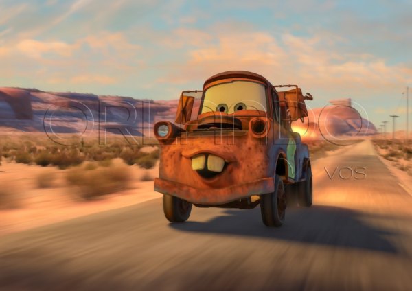 Tow Mater revels in turbo power outside Radiator Springs