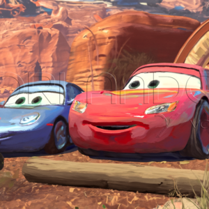 Sally Carrera shows Lightning McQueen a spectacular view of Radiator Springs