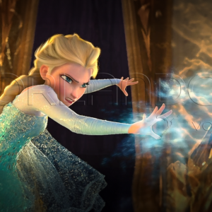 Elsa showcases her ice powers