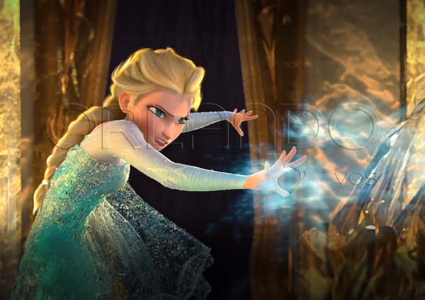 Elsa showcases her ice powers