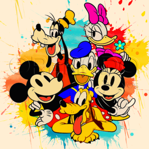 Mickey Mouse, Minnie Mouse, Goofy, Pluto, Donald Duck, and Daisy Duck Friends forever!