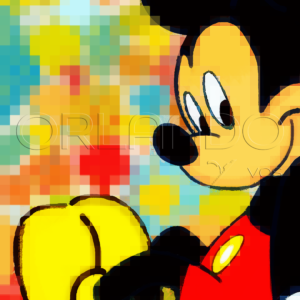 This colorful pixelated painting of Mickey Mouse is the perfect gift for any fan.