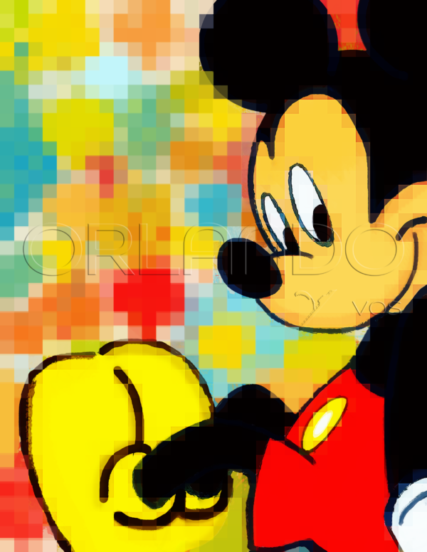 This colorful pixelated painting of Mickey Mouse is the perfect gift for any fan.