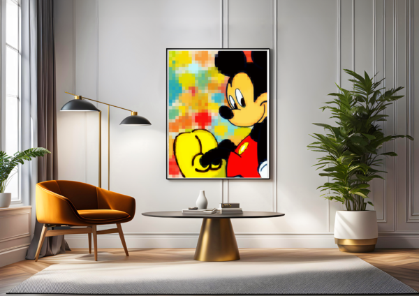 This colorful pixelated painting of Mickey Mouse is the perfect gift for any fan.