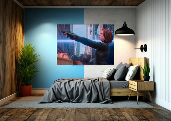 Bring the excitement of Black Widow's action-packed adventures into your home or office with this captivating digital artwork.