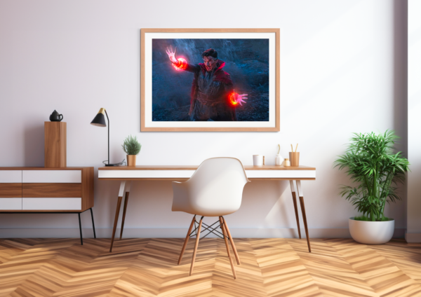 Dr. Strange uses his superhero powers in this epic digital art. Perfect for your office, workspace, and other places.