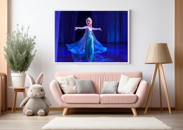 Elsa singing "Let It Go". Decorate your little ones' room with our vibrant collection. Bring the magic of Frozen home.