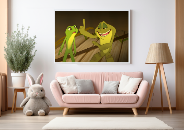 Tiana and Naveen talking as frog and toad. Bring the magic of the Princess and the Frog to your home.